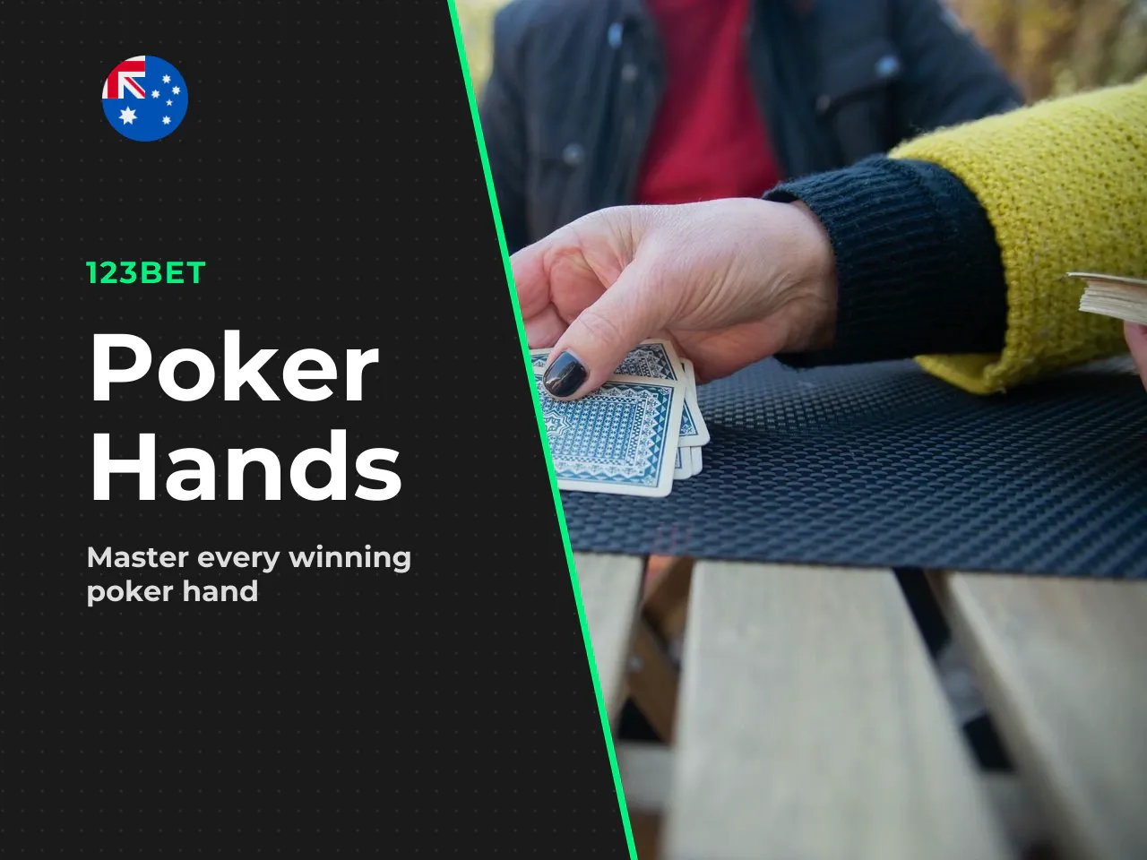 Cards, hands and poker combinations. A