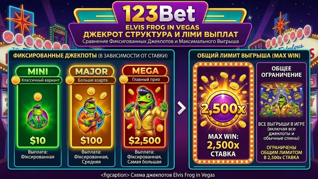 Схема джекпотов Elvis Frog in Vegas